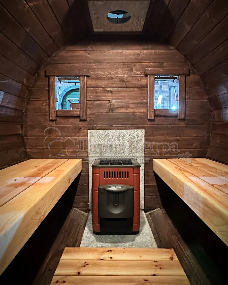 Баня-бочка круглая из кедра 4 метра