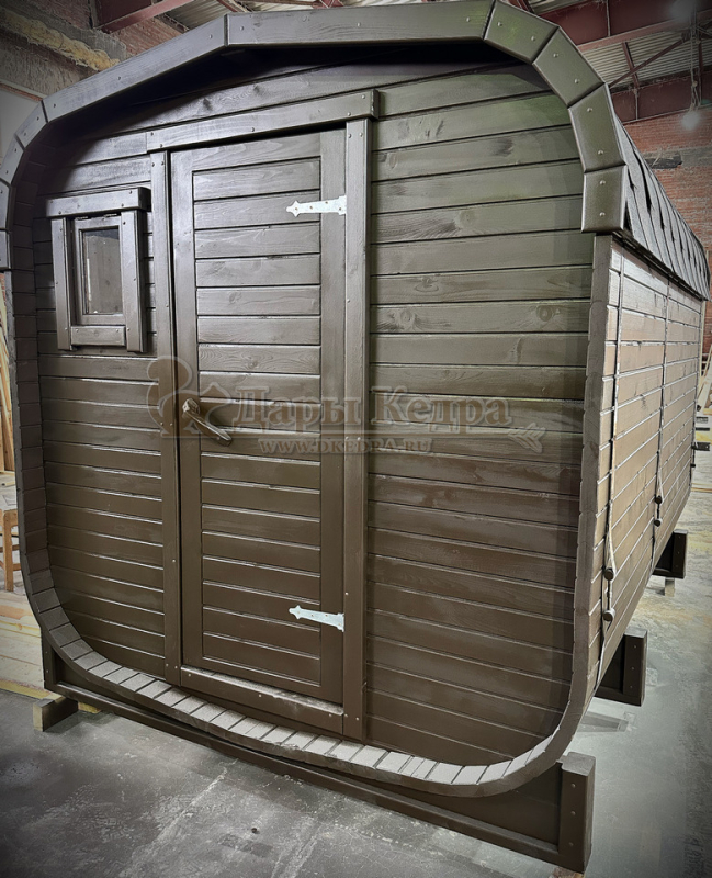 Баня-бочка квадро из кедра 4 метра